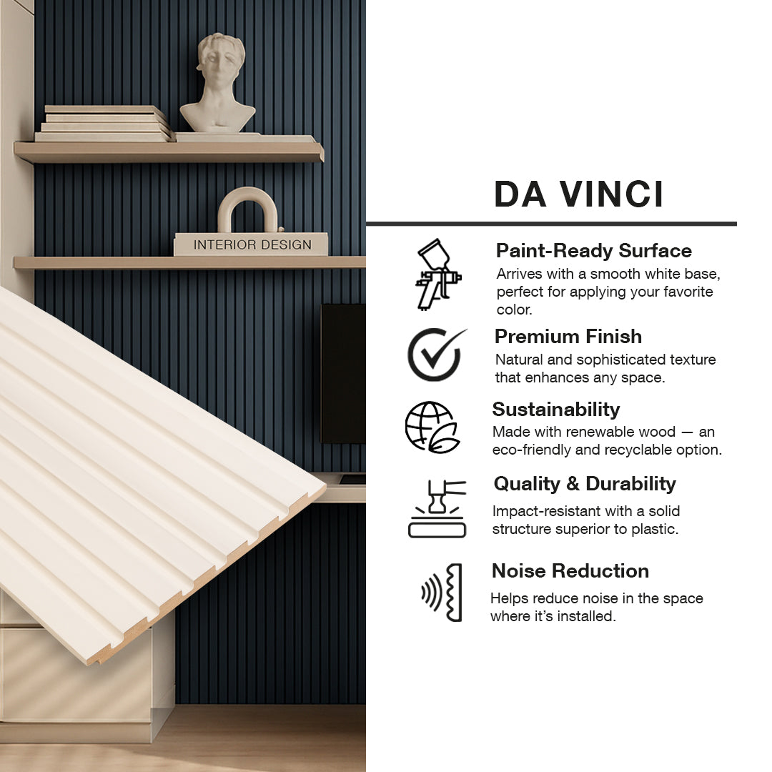 Paintable Wall Panel (Da Vinci - Primed White)